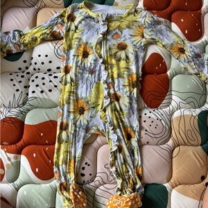 Sunflower Pattern Kids Pajama Footies